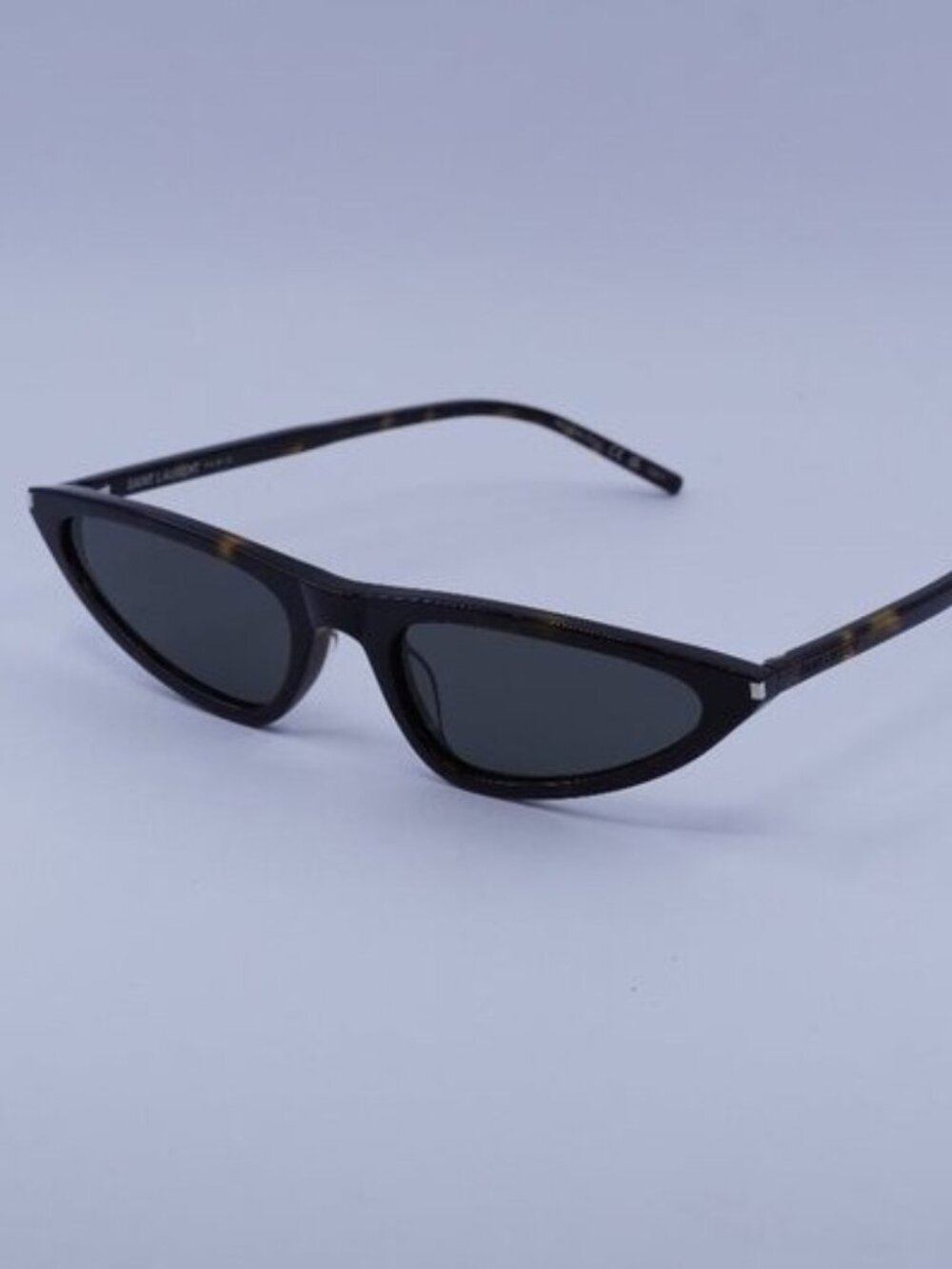 Saint Laurent SL703 002 Sunglasses Dark Havana Cat Eye Frame, Grey Lenses